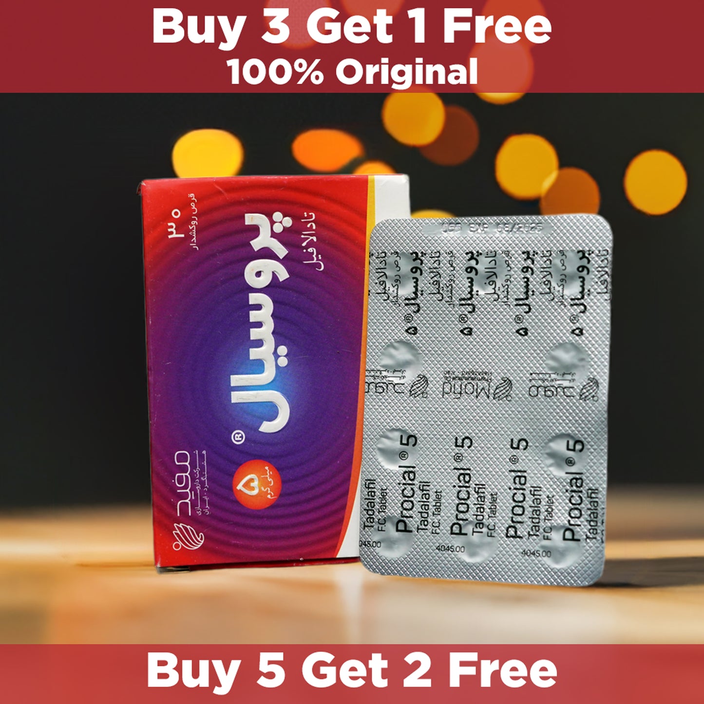 Procial 5mg Tadalafil Tabs - Original Cialis 5mg Alternative | 30 Tablets Pack.