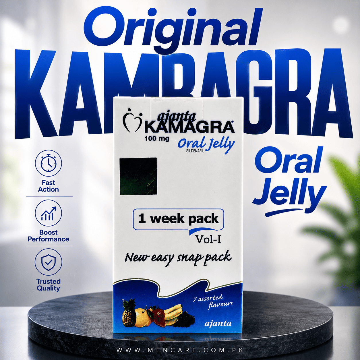 Original Kamagra Flavored  Jelly 100mg Silden@fil | 7 Sachets